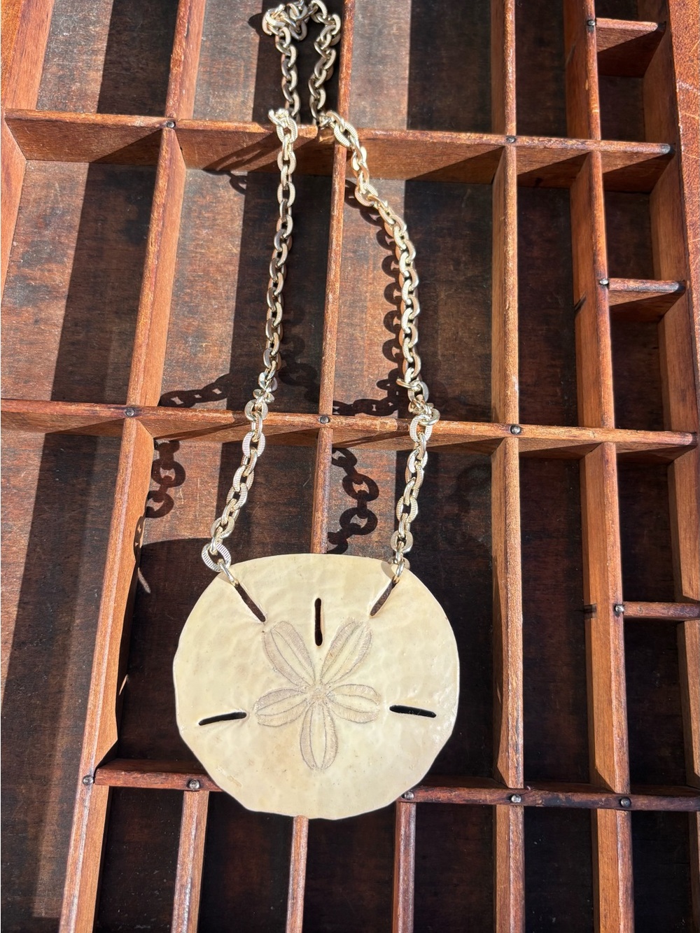 Vintage Real Sand Dollar Necklace